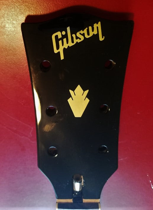 Gibson Guitar Headstock 1 LOGO & 2 Crown, Die Cut Vinyl Decal, OEM Size Metallic Gold