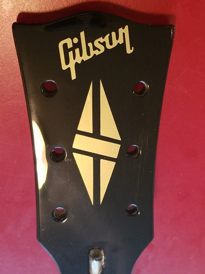 Gibson Guitar Headstock 2 Logos & 1 Diamond, Die Cut Vinyl Decal OEM Size/Color