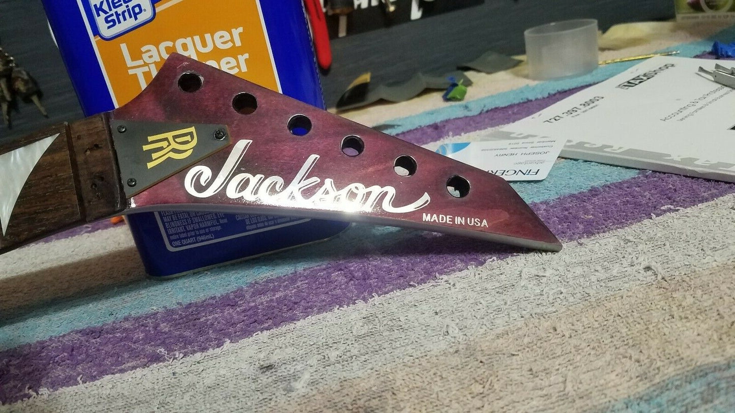 Jackson Guitar Headstock Logo, Die-Cut Vinyl Decal, OEM SIZE, Custom, ONE WHITE Decal