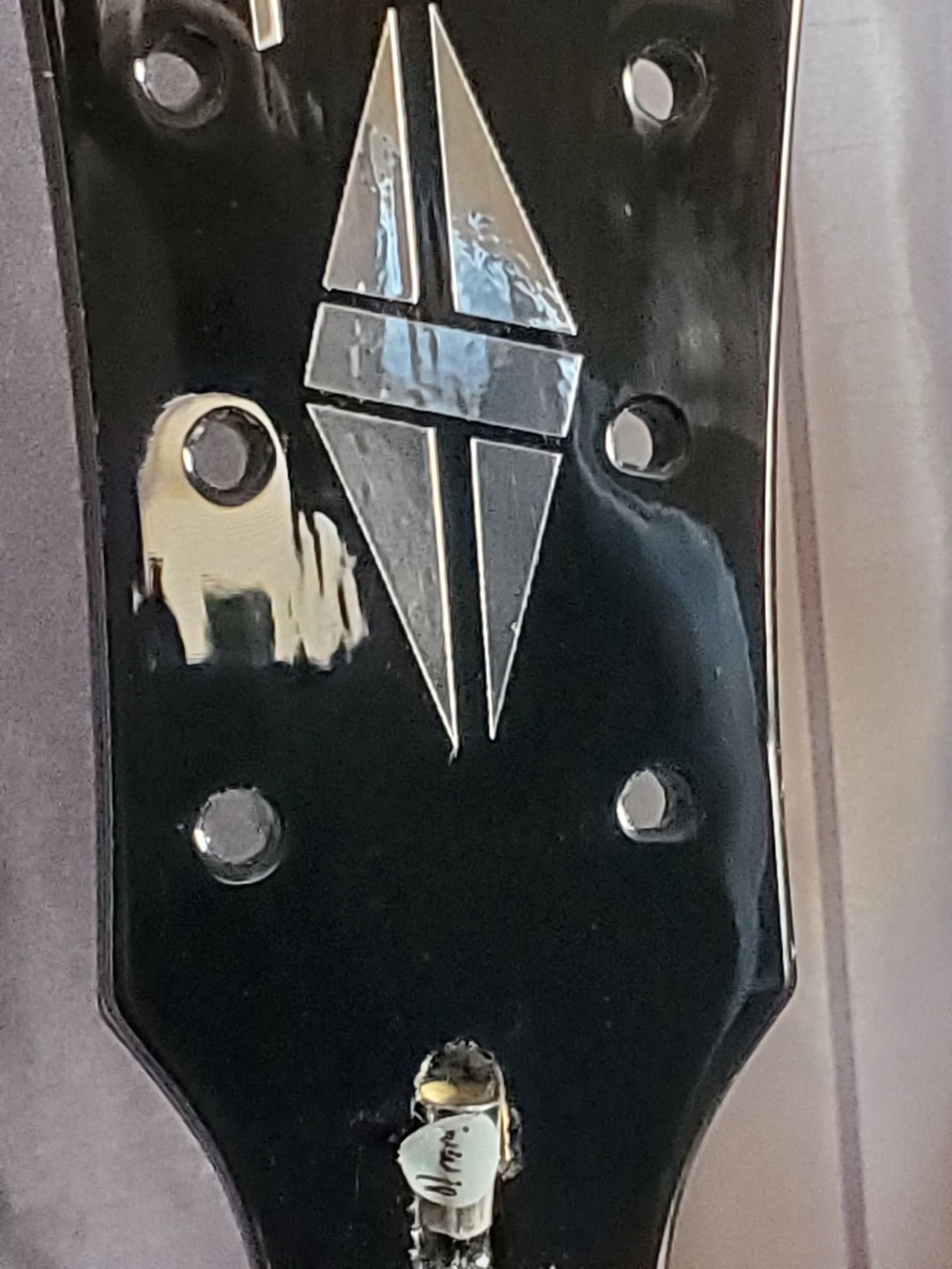Gibson Guitar Headstock Logo & Split Diamond, Decal, OEM Size, 0.2% Silver Leaf